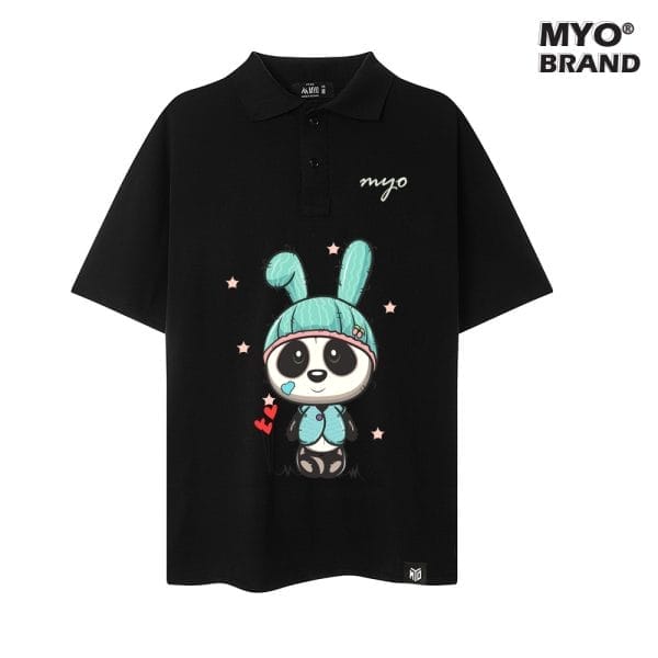 Áo POLO Nam Tay Lỡ Cute Baby Panda With Rabbit
