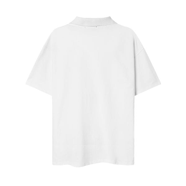 Cotton polo trắng sau