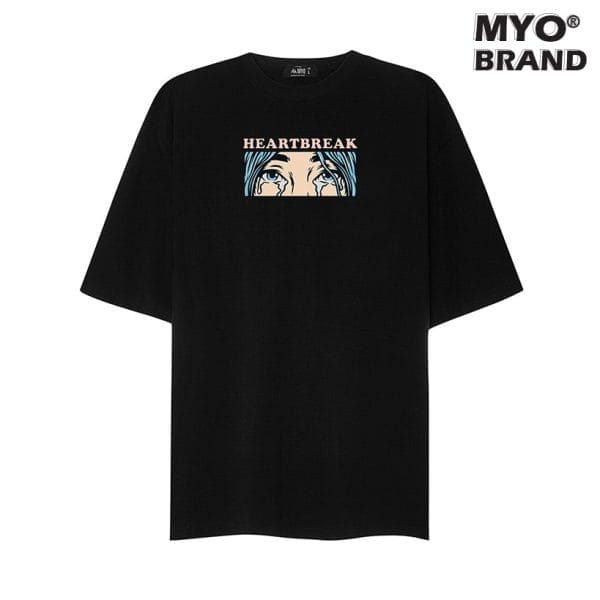 Áo Thun Nam Cổ Tròn MYO Vải Cotton In Hình Heart Break