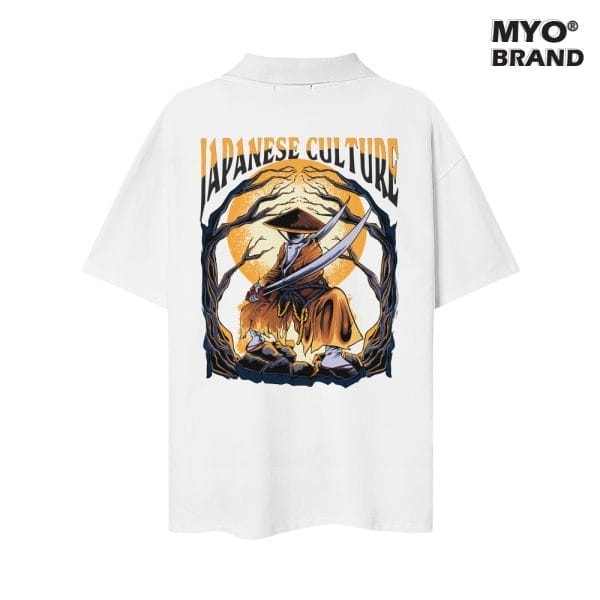 Áo Polo Tay Lỡ Nam Nữ MYO In Hình Japanese Samurai