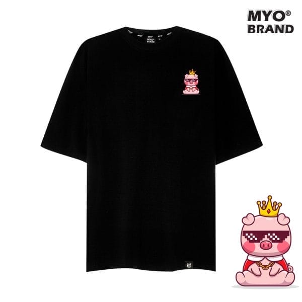 Áo Thun Tay Lỡ From Rộng MYO Vải Cotton In Hình King Pig Cute