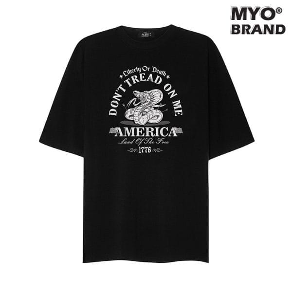 Áo Thun Tay Lỡ MYO Vải Cotton In Hình Dont Tread On Me