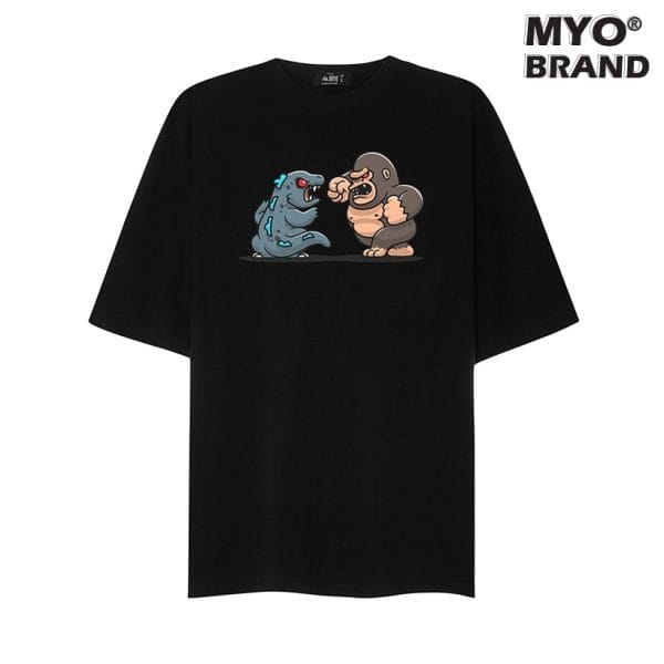 Áo Thun Tay Lỡ Nam MYO Vải Cotton In Hình Kong Godzilla