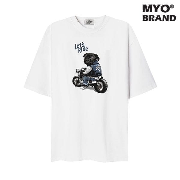 Áo phông đẹp MYO Vải Cotton In Hình Bull Dog Rider