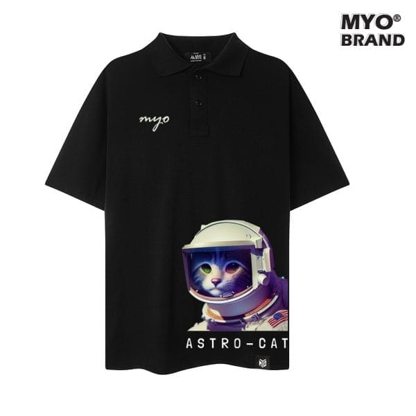 Áo Polo Oversize MYO In Hình Astronaut Cat Space Q018