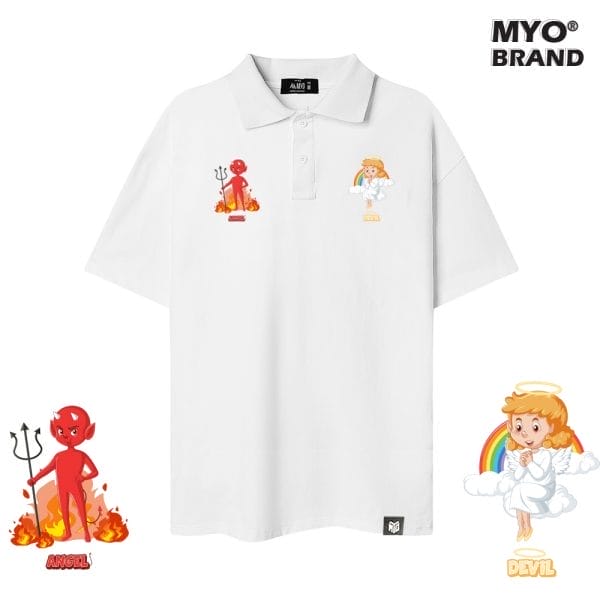 Ao Polo Nam Vai Cá Sấu Cotton Cao Cấp MYO Devil and Angel