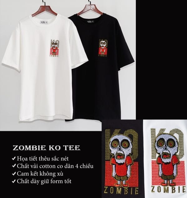 Áo Thun Myo Thêu Hình Zombie