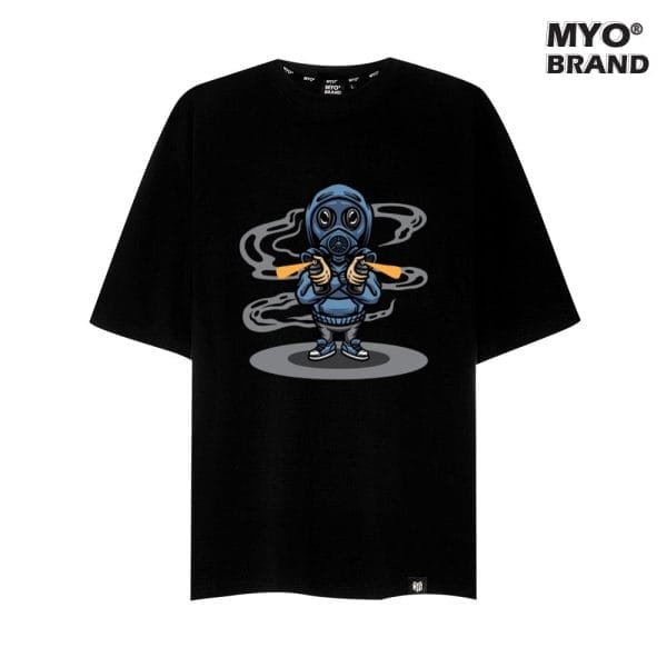 Áo Thun Đen MYO Form Rộng Hình Mask Robot
