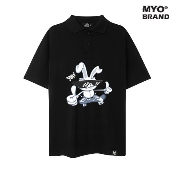 Áo Polo Form Rộng MYO In Hình BUNNY SKATER