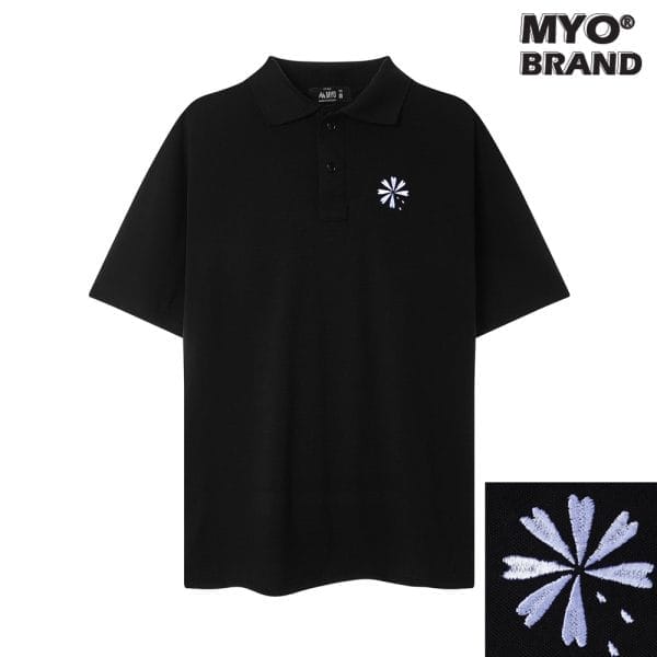 Áo Polo Form Rộng MYO Thêu Hình BÔNG HOA